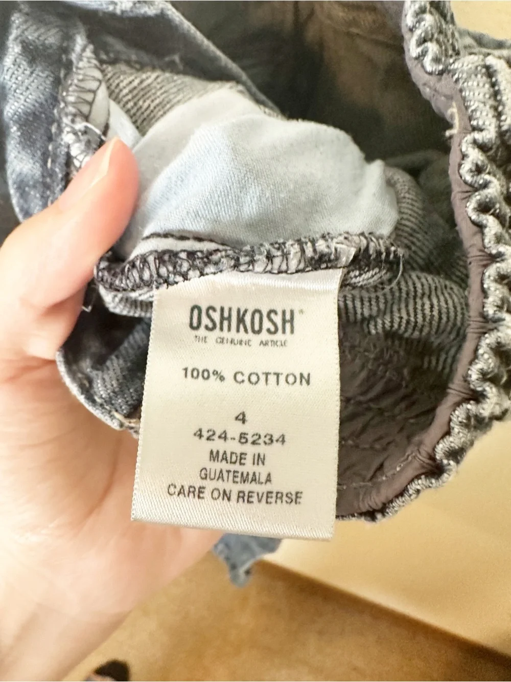 Osh’Kosh Vintage Cargo Jeans Elastic Waist Denim 4T